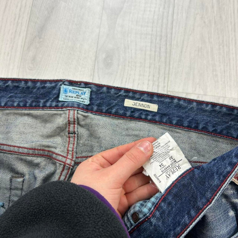 VINTAGE Y2K REPLAY JENNON STRAIGHT LEG JEANS NAVY BLUE
