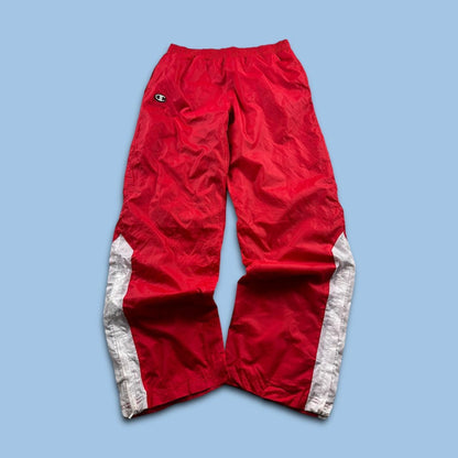 VINTAGE Y2K CHAMPION WIDE LEG BAGGY TRACKSUIT BOTTOMS RED