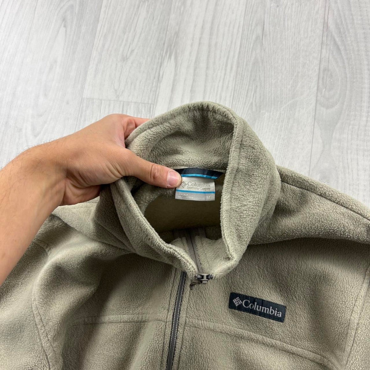 VINTAGE Y2K COLUMBIA ZIP UP FLEECE JACKET BEIGE