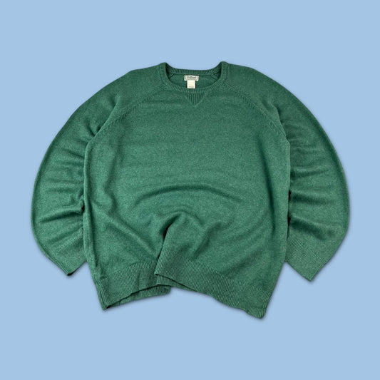 VINTAGE Y2K L L BEAN CHUNKY ESSENTIAL KNITTED JUMPER GREEN