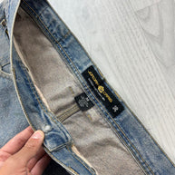 VINTAGE Y2K JORDAN CRAIG LONG BAGGY DENIM JORTS LIGHT BLUE