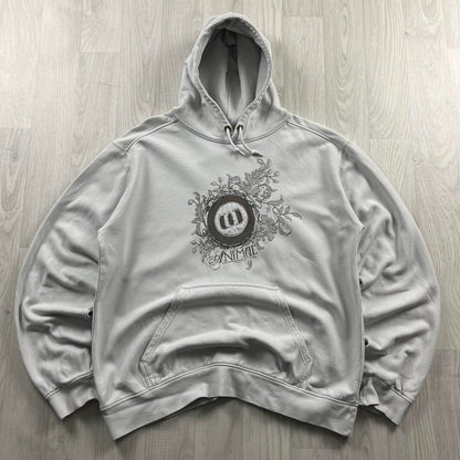 VINTAGE Y2K ANIMAL GRAPHIC HOODIE GREY WHITE