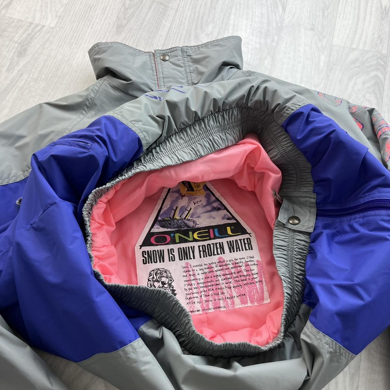 VINTAGE 90s ONEILL PADDED PUFFER SKI JACKET GREY