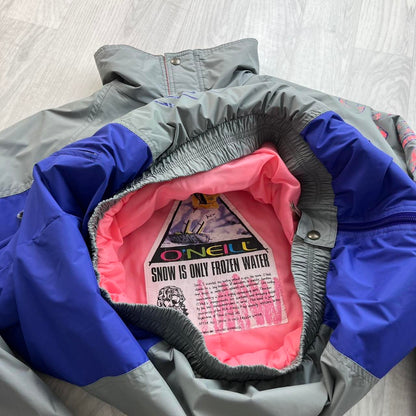 VINTAGE 90s ONEILL PADDED PUFFER SKI JACKET GREY