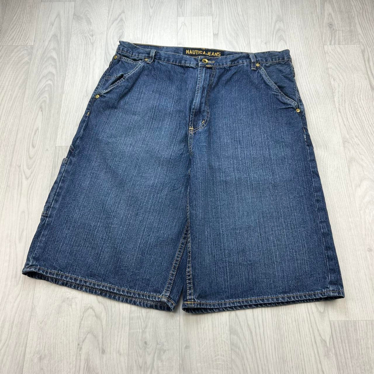 VINTAGE Y2K NAUTICA JEANS BAGGY CARPENTER JORTS BLUE