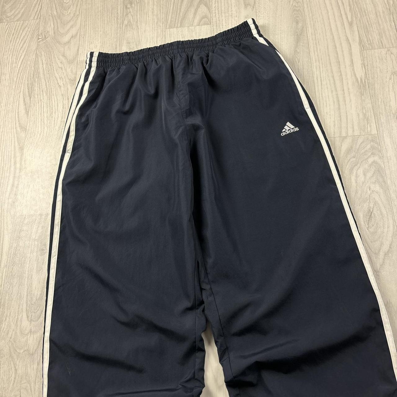 VINTAGE Y2K ADIDAS BAGGY TRACKSUIT BOTTOMS NAVY