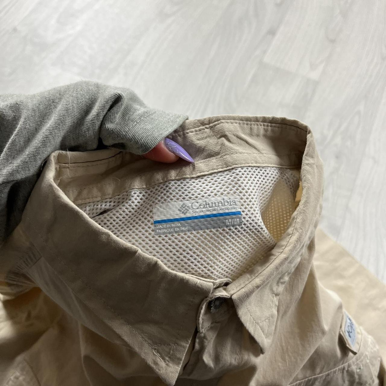 VINTAGE Y2K COLUMBIA CARGO UTILITY SHORT SLEEVE SHIRT BEIGE