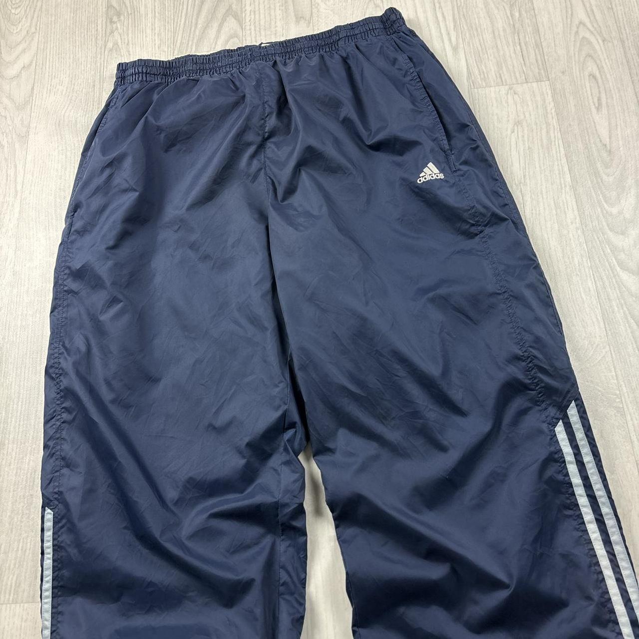 VINTAGE Y2K ADIDAS BAGGY TRACKSUIT BOTTOMS NAVY