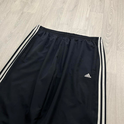 VINTAGE Y2K ADIDAS SIDE STRIPE BAGGY TRACKSUIT BOTTOMS BLACK WHITE (XL)