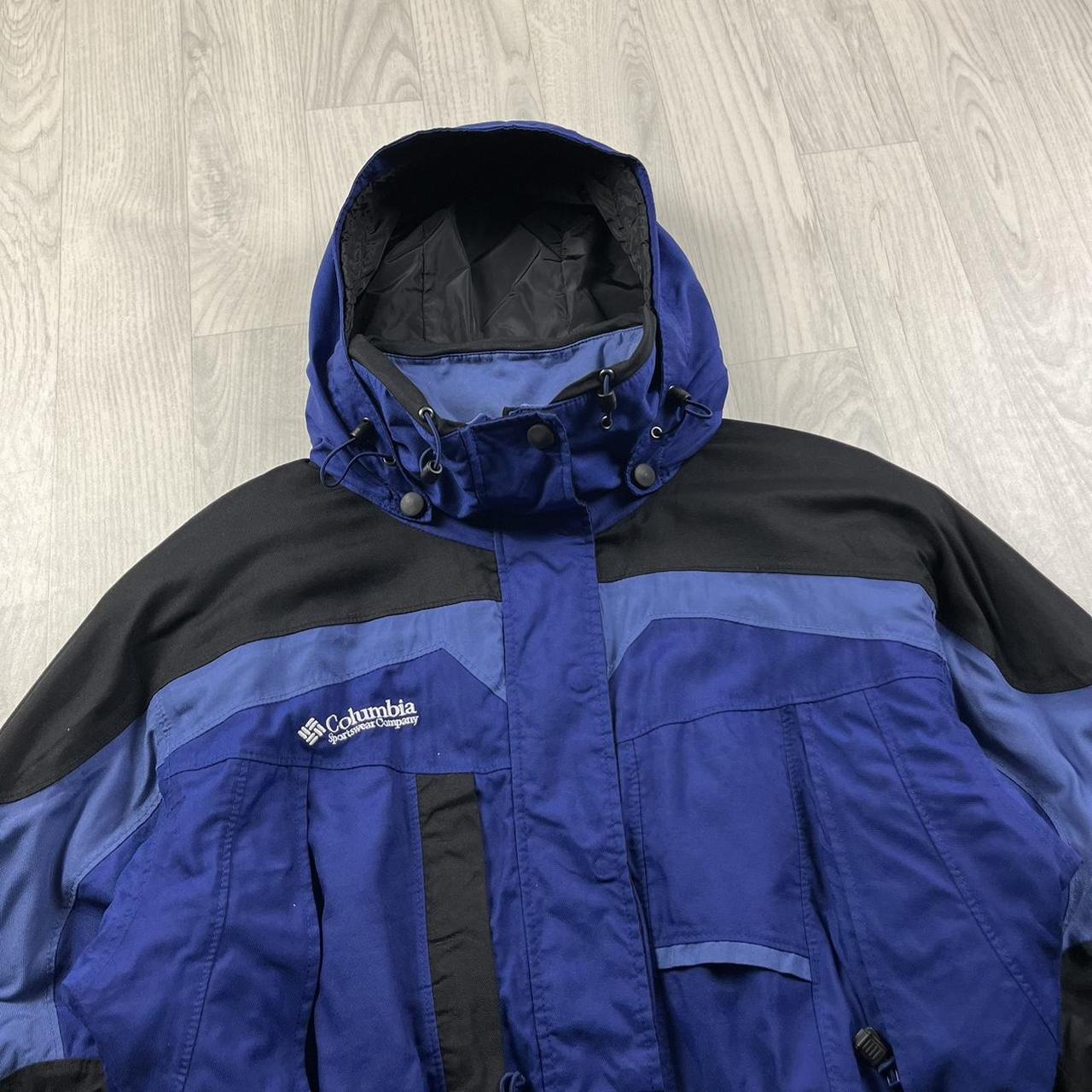 VINTAGE 00s COLUMBIA TECHNICAL HOODED SKI JACKET BLUE