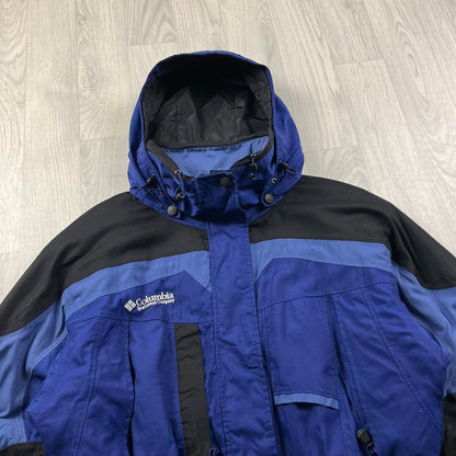 VINTAGE 00s COLUMBIA TECHNICAL HOODED SKI JACKET BLUE