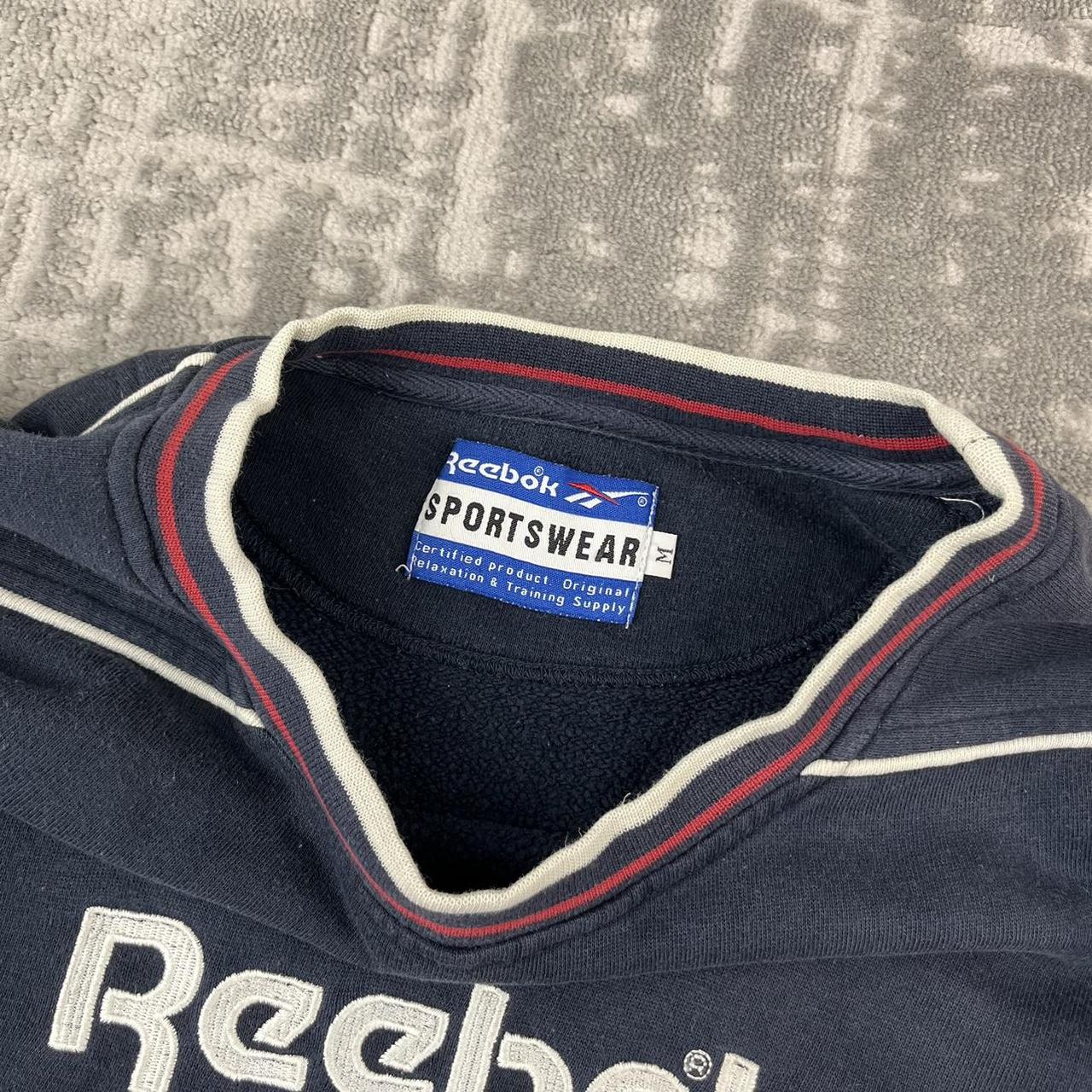 VINTAGE 90s REEBOK USA BIG LOGO BOXY SPORTY SWEATSHIRT NAVY
