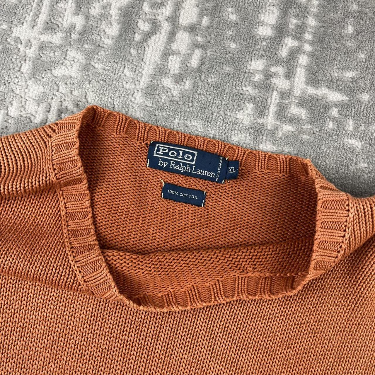 VINTAGE Y2K RALPH LAUREN CHUNKY ESSENTIAL KNITTED JUMPER ORANGE