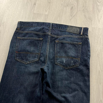VINTAGE Y2K TOMMY HILFIGER STRAIGHT LEG BAGGY JEANS NAVY