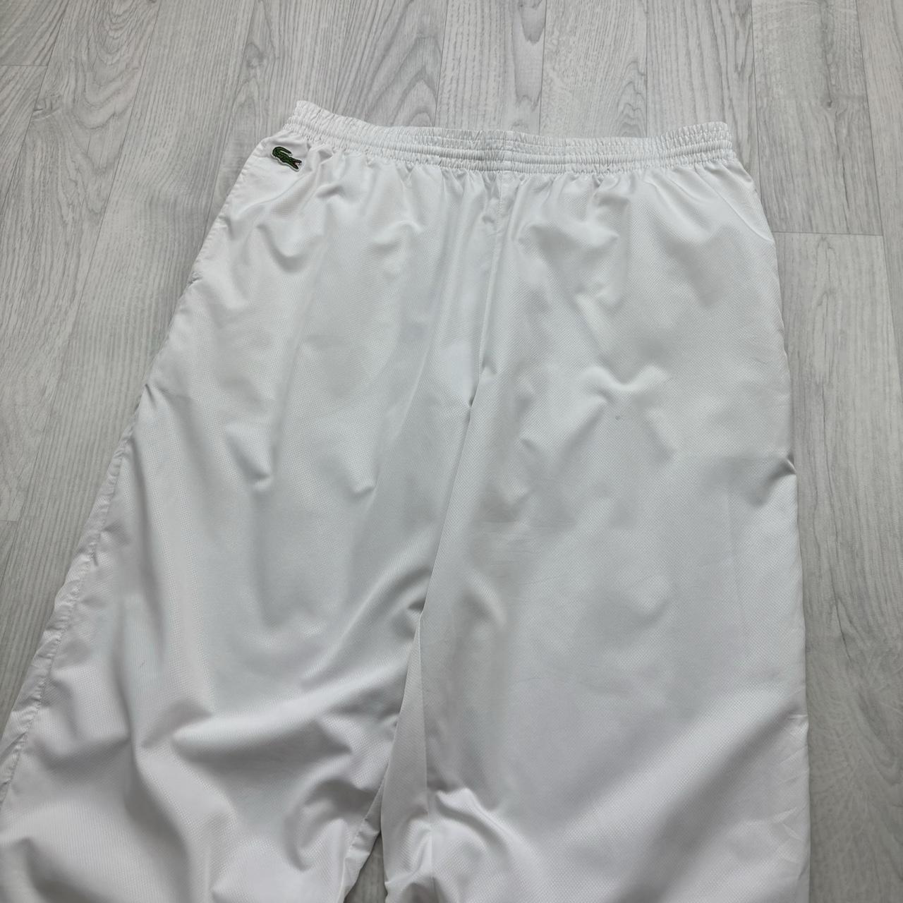 VINTAGE Y2K LACOSTE BAGGY TRACKSUIT BOTTOMS WHITE