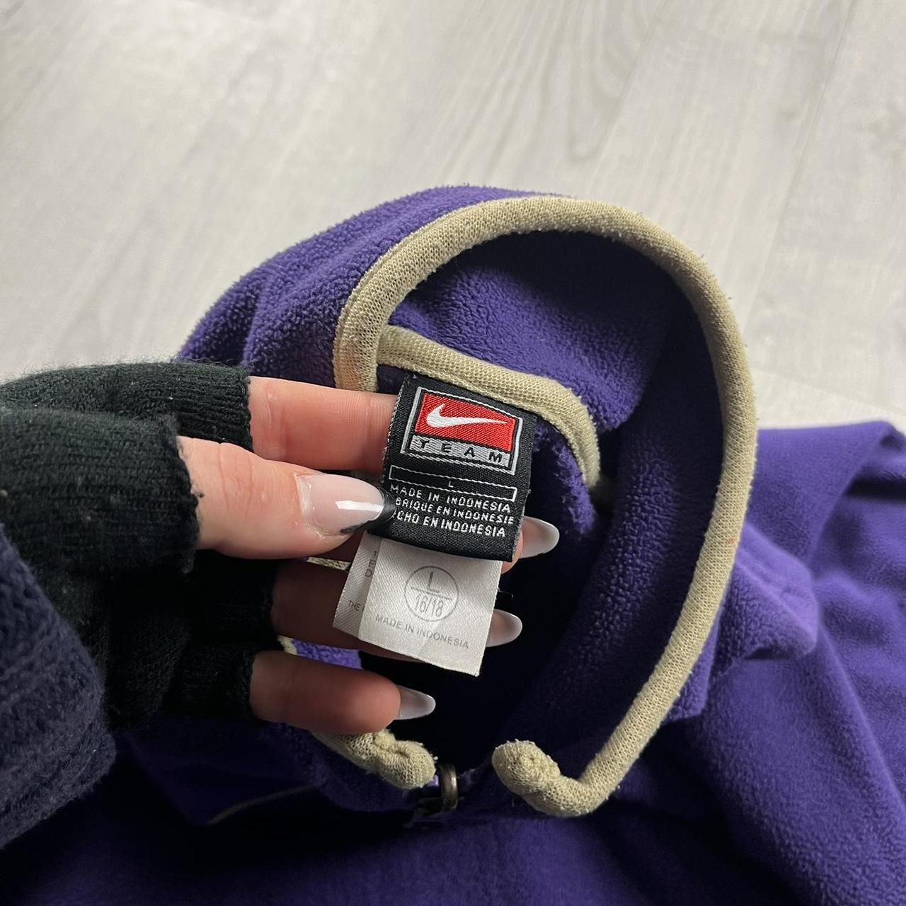 VINTAGE Y2K NIKE TEAM QUARTER ZIP TECHNICAL FLEECE PURPLE