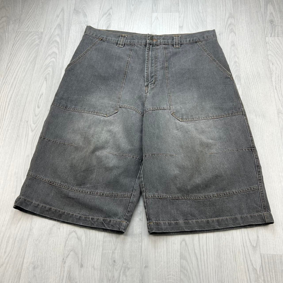 VINTAGE Y2K JOE BOXER BAGGY DENIM JORTS GREY
