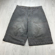 VINTAGE Y2K JOE BOXER BAGGY DENIM JORTS GREY