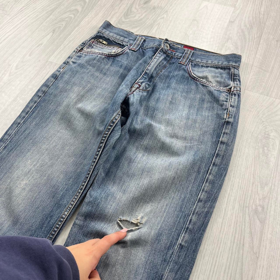 VINTAGE Y2K QUIKSILVER STRAIGHT LEG JEANS BLUE