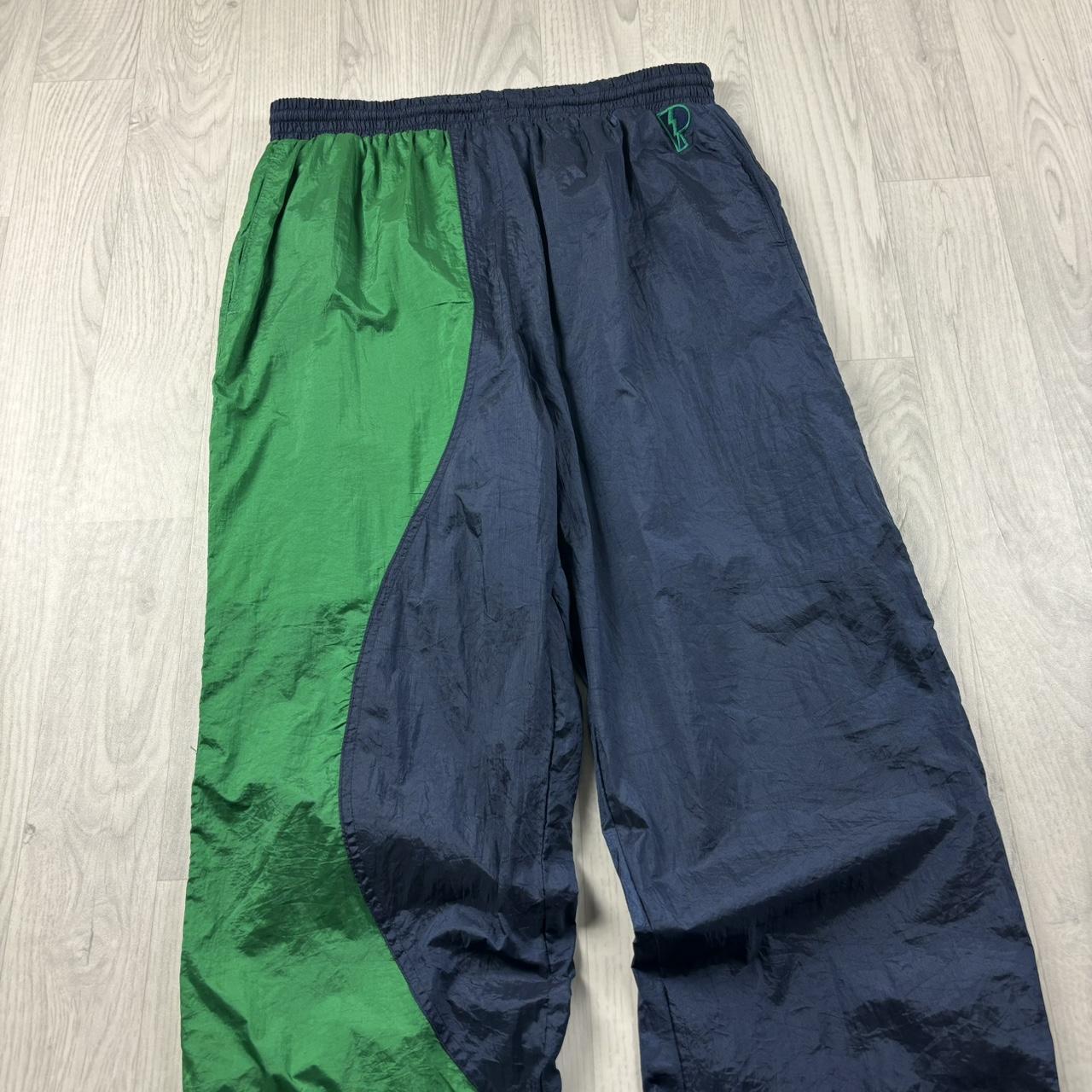 VINTAGE Y2K PRO PLAYER BAGGY TRACKSUIT BOTTOMS NAVY / GREEN