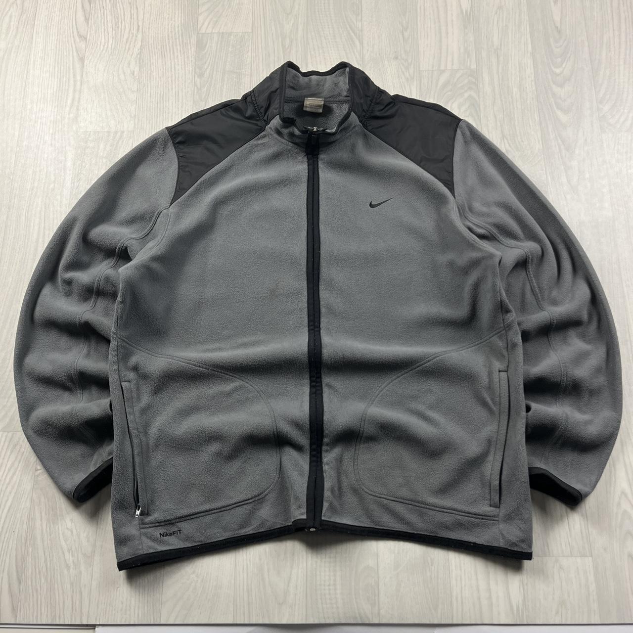 VINTAGE Y2K NIKE ZIP UP FLEECE GREY BLACK
