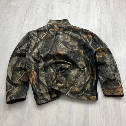 VINTAGE Y2K REALTREE CAMO ZIP UP FLEECE BLACK