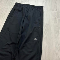 VINTAGE Y2K ADIDAS SIDE STRIPE BAGGY TRACKSUIT BOTTOMS BLACK