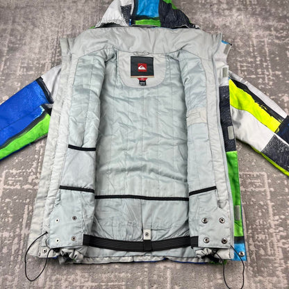 VINTAGE Y2K QUIKSILVER SKI JACKET WHITE BLUE