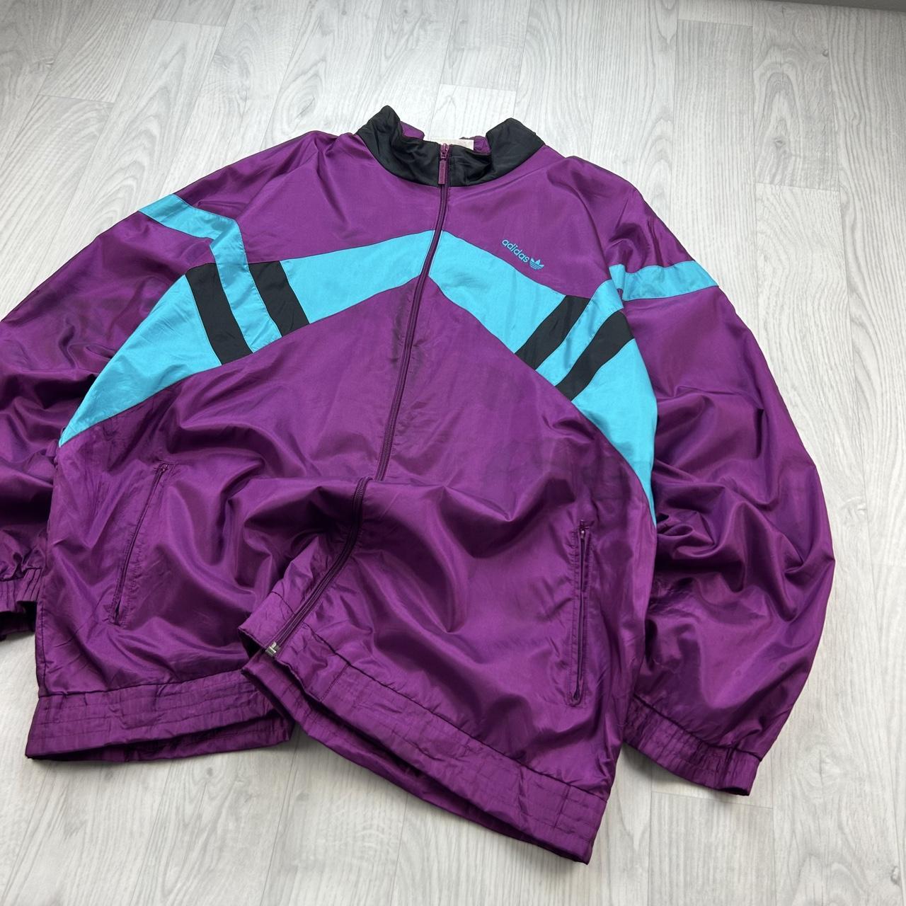 VINTAGE 90s ADIDAS FUNKY WINDBREAKER JACKET PURPLE