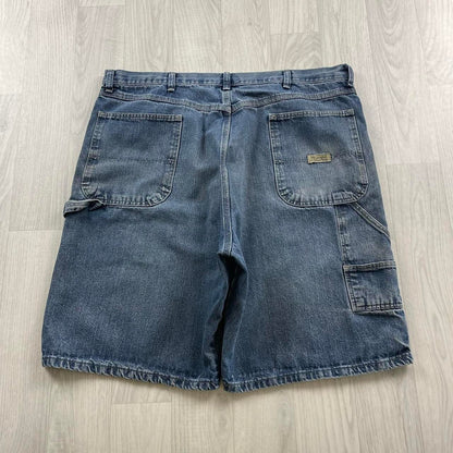 VINTAGE WRANGLER BAGGY CARPENTER JORTS BLUE (38w)