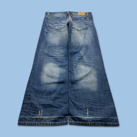 VINTAGE Y2K FISHBONE BAGGY JEANS BLUE