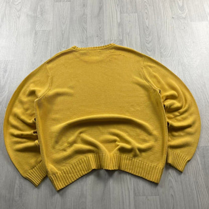 VINTAGE Y2K CHAPS CHUNKY KNITTED JUMPER YELLOW