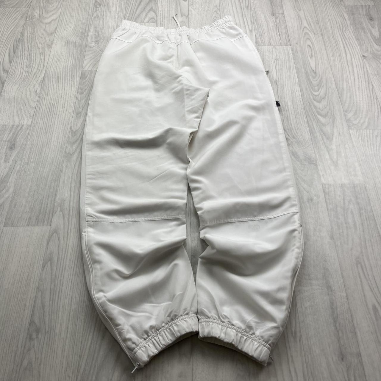 VINTAGE Y2K ADIDAS BAGGY TRACKSUIT BOTTOMS WHITE