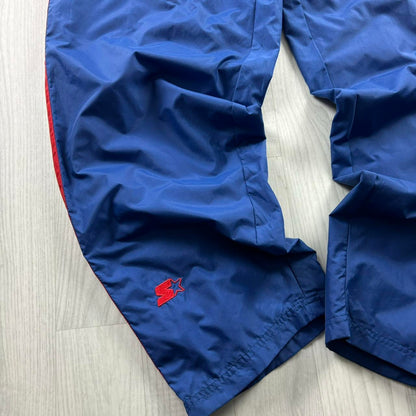 VINTAGE Y2K STARTER BAGGY TRACKSUIT BOTTOMS BLUE / RED
