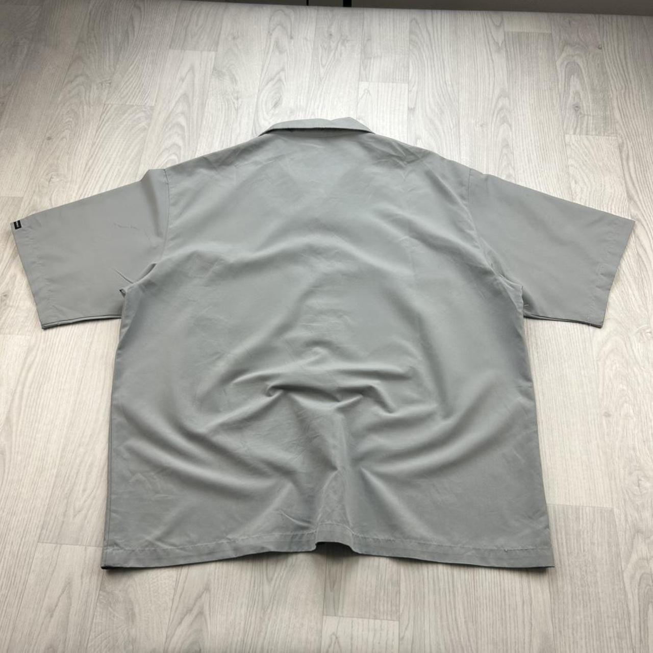 VINTAGE 00s FOX RACING SHORT SLEEVE BUTTON UP SHIRT GREY