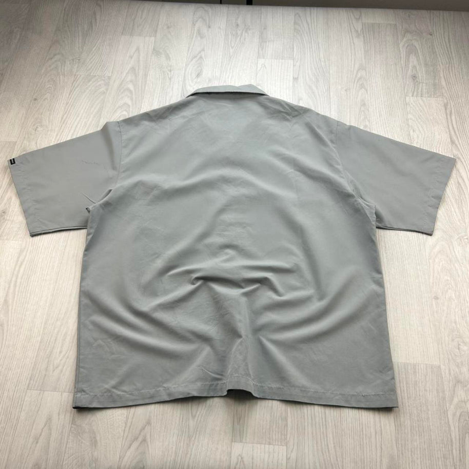 VINTAGE 00s FOX RACING SHORT SLEEVE BUTTON UP SHIRT GREY