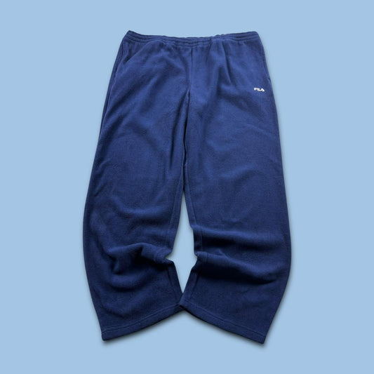 VINTAGE Y2K FILA BAGGY FLEECE SWEATPANTS NAVY