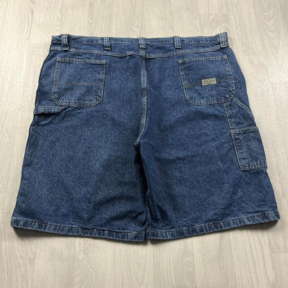 VINTAGE 00s WRANGLER BAGGY LOOSE CARPENTER JORTS NAVY BLUE