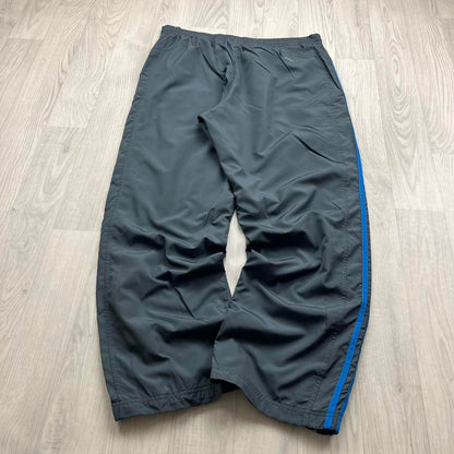VINTAGE Y2K ADIDAS SIDE STRIPE BAGGY TRACKSUIT BOTTOMS GREY BLUE