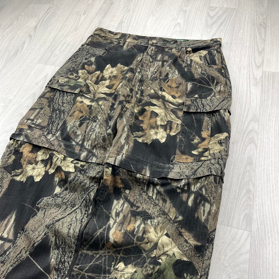VINTAGE CABELAS REALTREE BAGGY CAMO ZIP OFF CARGO PANTS