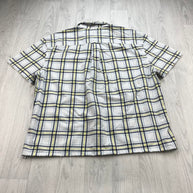 VINTAGE 00s TOMMY HILFIGER CHECKERED CROPPED SHORT SLEEVE BUTTON UP SHIRT WHITE