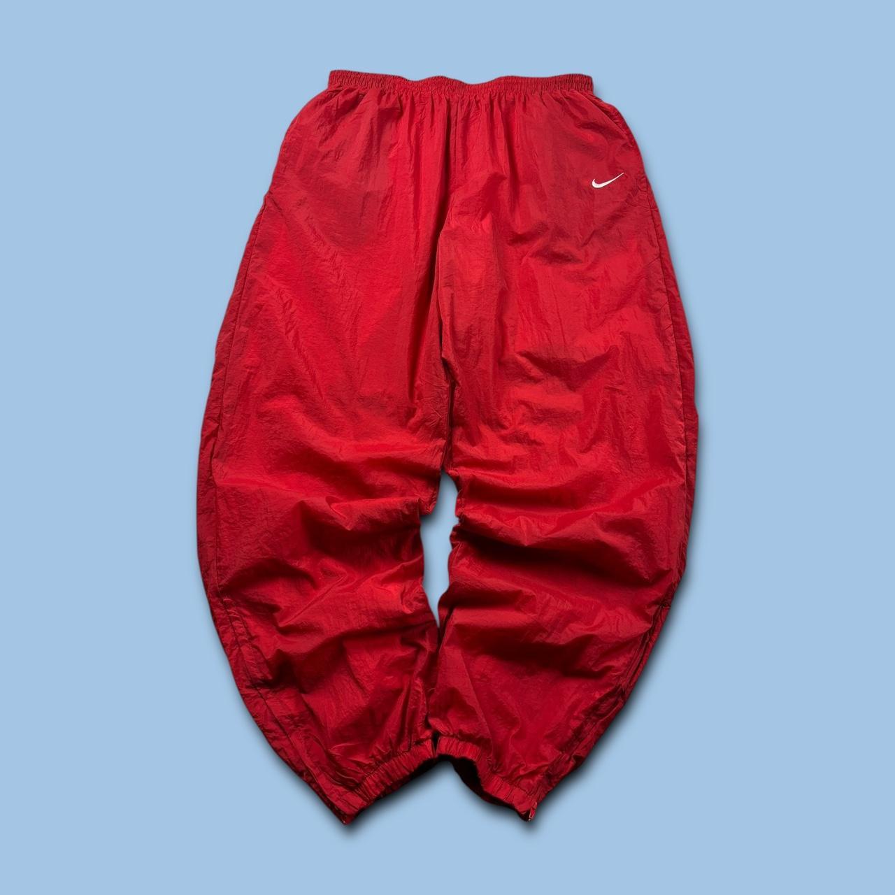 VINTAGE 90s NIKE BAGGY TRACKSUIT BOTTOMS RED