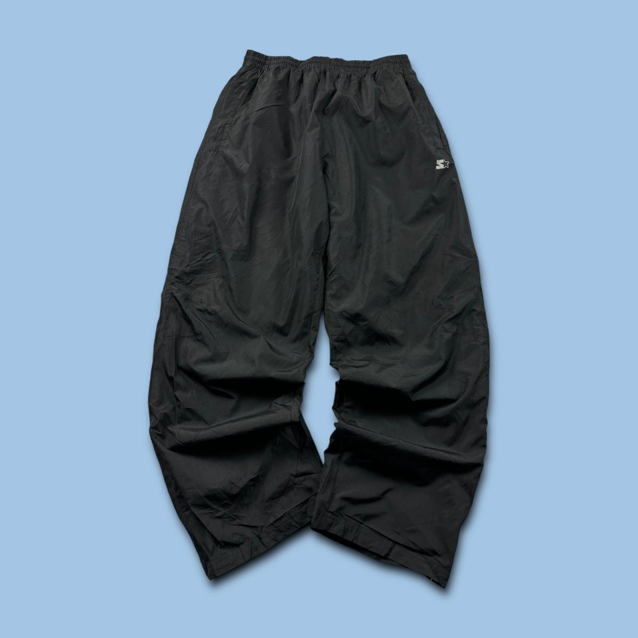 VINTAGE Y2K STARTER BAGGY TRACKSUIT BOTTOMS BLACK