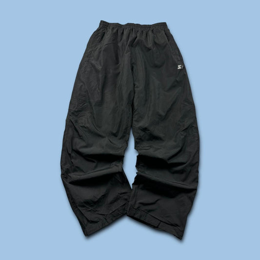 VINTAGE Y2K STARTER BAGGY TRACKSUIT BOTTOMS BLACK