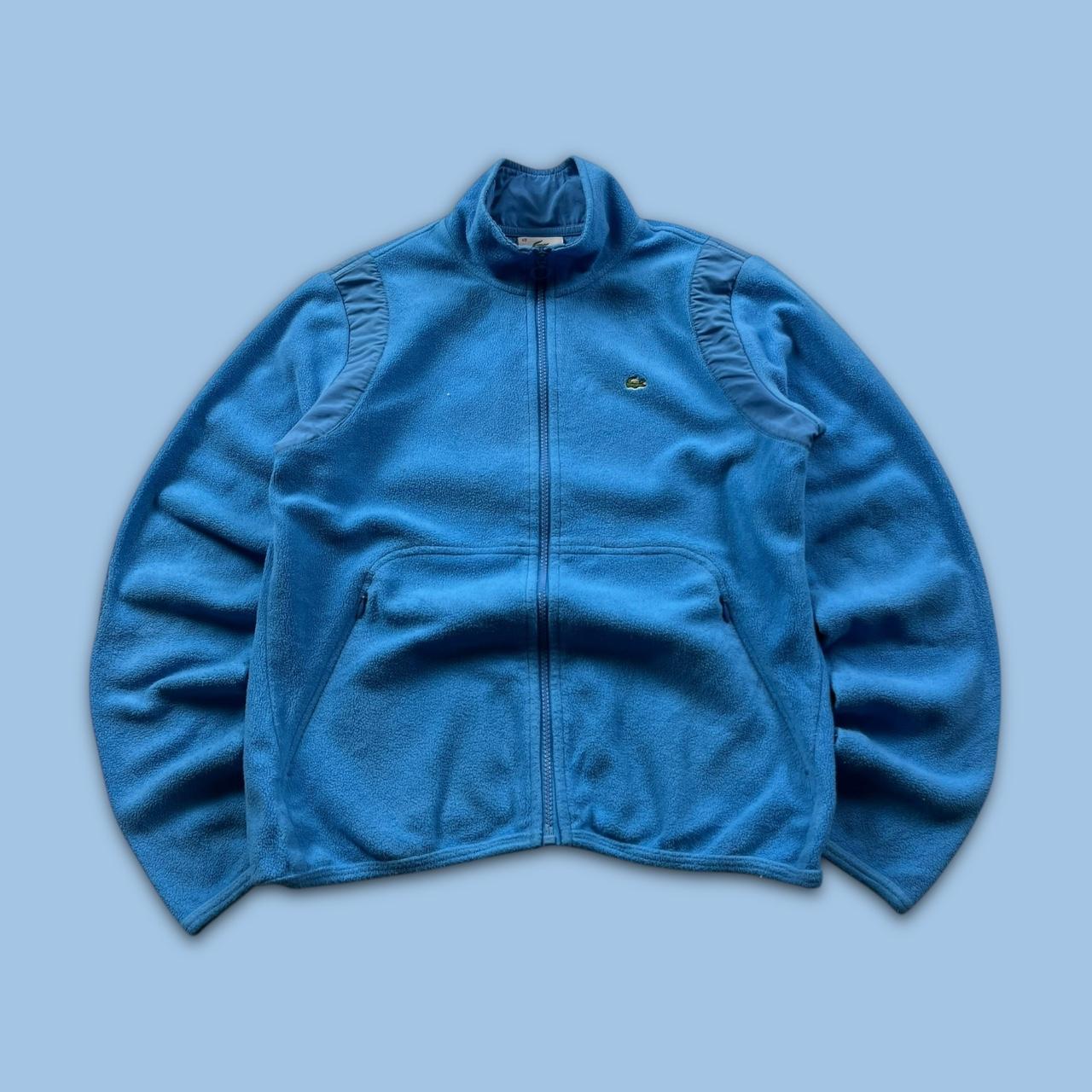VINTAGE Y2K LACOSTE ZIP UP FLEECE BLUE