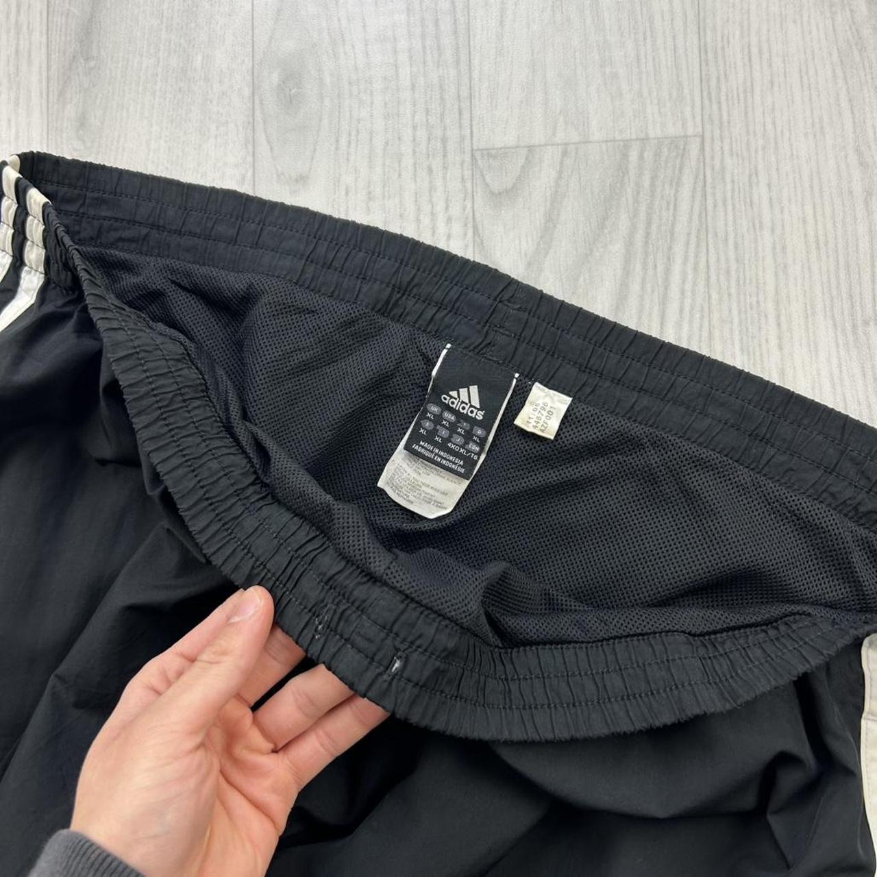 VINTAGE Y2K ADIDAS SIDE STRIPE BAGGY TRACKSUIT BOTTOMS BLACK
