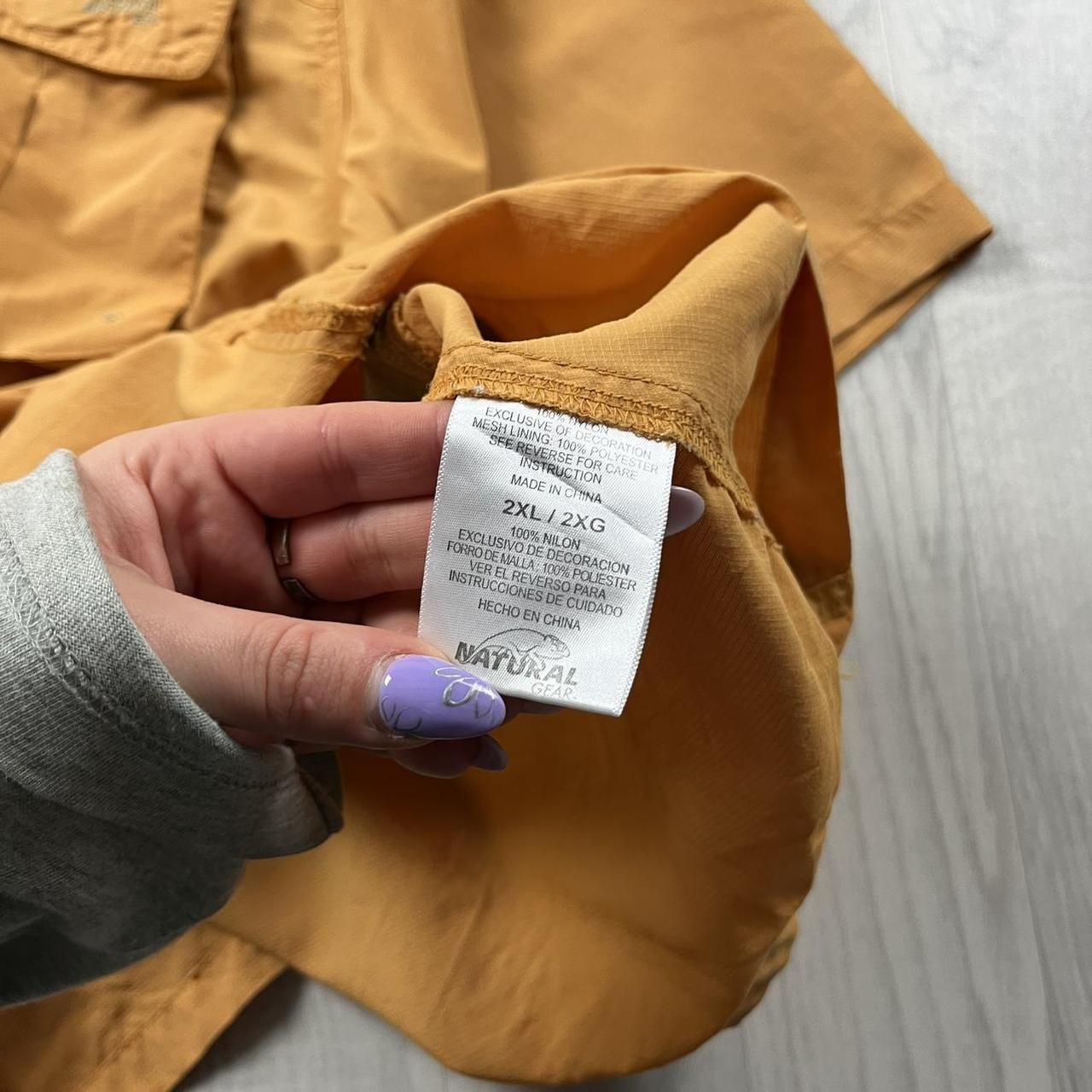 VINTAGE Y2K UTILITY CARGO SHORT SLEEVE SHIRT ORANGE TAN