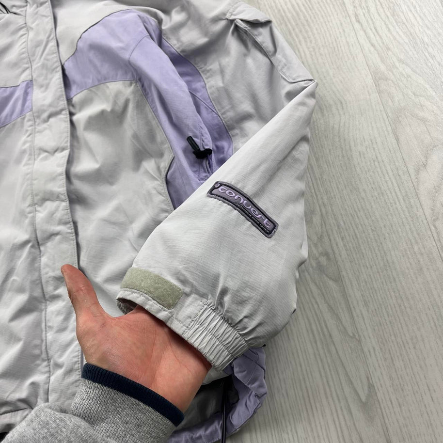 VINTAGE Y2K COLUMBIA TECHNICAL UTILITY SKI JACKET WHITE / LILAC