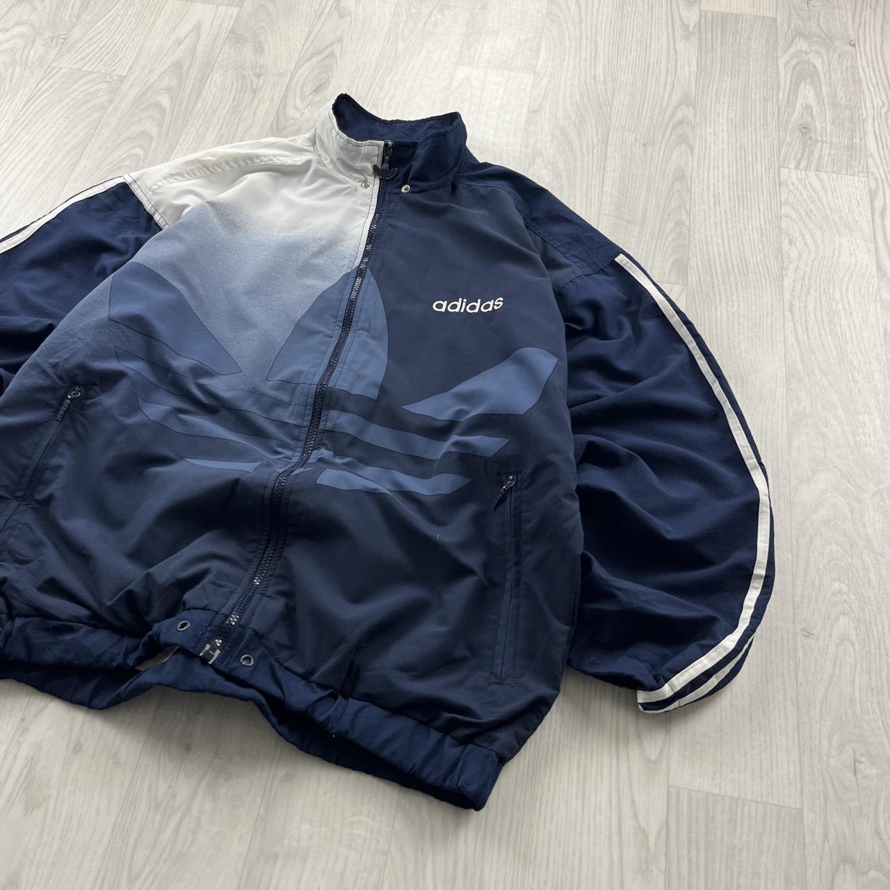 VINTAGE 90s ADIDAS TREFOIL LIGHTWEIGHT TRACK JACKET NAVY