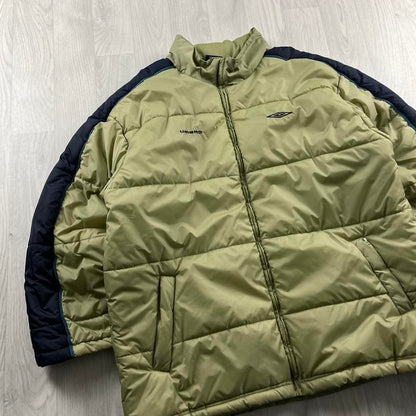 VINTAGE Y2K UMBRO PUFFER JACKET GREEN